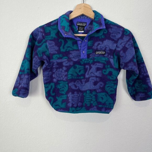 Patagonia Other - Patagonia Vintage 90s Synchilla Gargoyle Snap-T Fleece Jacket Youth Size 5